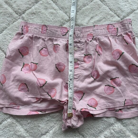 Victorias Secret Pink | Flannel Sleep Boxy Shorts Vanilla Peach | Size Small - Picture 9 of 9
